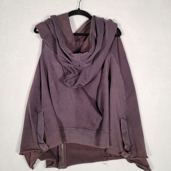 Men’s Sz 10 All Saints Spitafields Brown Cotton Distressed Festival Hooded Vest - Picture 9 of 14